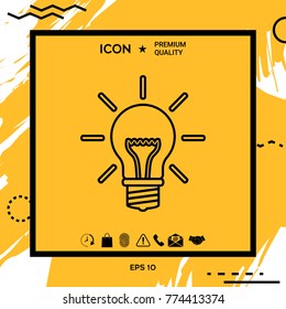 Light bulb - new ideas. Line icon