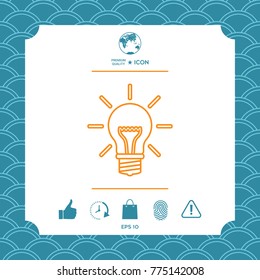 Light bulb - new ideas. Line icon