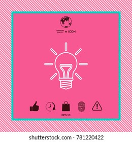 Light bulb - new ideas. Line icon