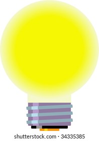 Light bulb. No gradient. Isolated Vector Illustration.