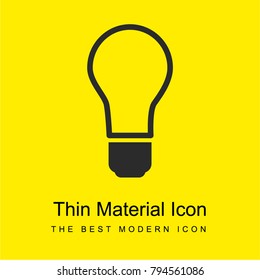 Light bulb off bright yellow material minimal icon or logo design