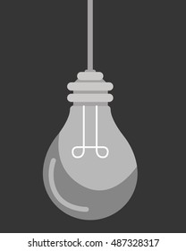 light bulb light off flat design.