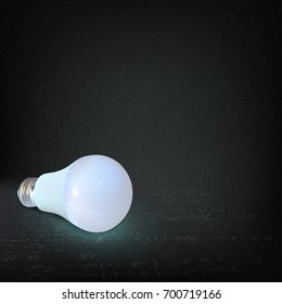 Light bulb on a black background