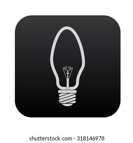 Light bulb on black button blackboard,vector