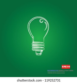 Light Bulb On Blackboard Background,Vector