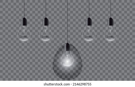 Light bulb on Blue background. Flat start up idea concept. New Idea Concept with Light Bulb
Black