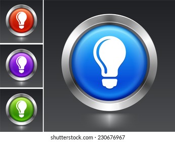Light bulb on Blue Round Button
