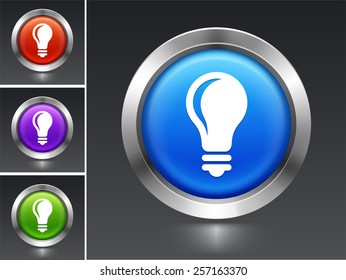 Light Bulb on Blue Round Button