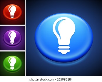 Light Bulb on Blue Round Button