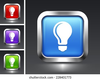 Light bulb on Blue Square Button