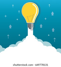  light bulb on cloud startup concept illustration   
