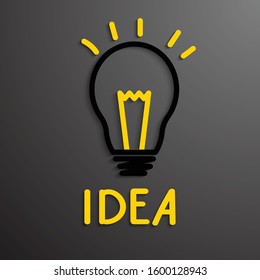 Light bulb on a dark background. idea symbol. Vector image
