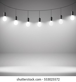 Light bulb on dark background
