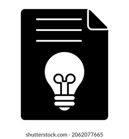 Bombilla en papel plegado, icono de documento creativo