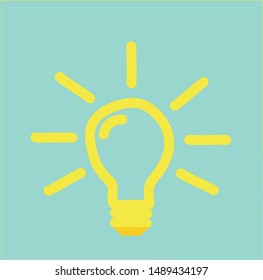 light bulb on green background. Idea sing, solution, thinking concept.