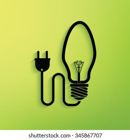 
Light bulb on green background,clean vector