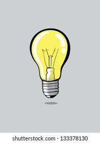 Light bulb on grey background .Vector illustration