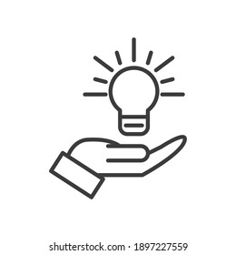 Lichtblitze auf der Hand Design, Energie und Technologie Thema Vektorgrafik