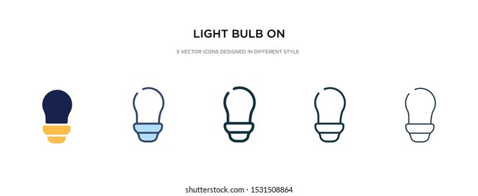 light bulb on icon in different style vector illustration. two colored and black light bulb on vector icons designed in filled, outline, line and stroke style can be used for web, mobile, ui