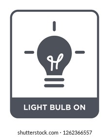 light bulb on icon vector on white background, light bulb on trendy filled icons from Ultimate glyphicons collection, light bulb on simple element illustration