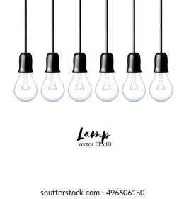 Light bulb on isolated background. concept. The light from the lamps. Realistic style. vector. Background for infographics, presentations. Business ideas.