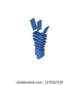 Light Bulb On isometric left top view 3D icon