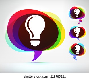 Light bulb on Multi Color Speech Bubble