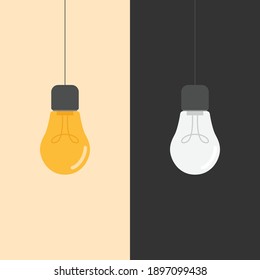 Light Bulb On And Off Design Vector Illustration