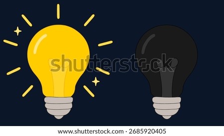 Light Bulb On and Off Illustration