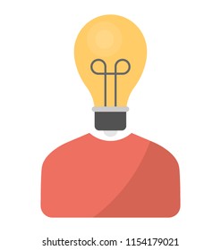 
A light bulb on a person is designed to elicit the idea of creative method 
