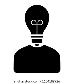 
A light bulb on a person is designed to elicit the idea of creative method 
