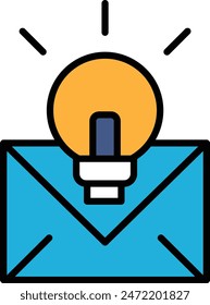 A light bulb is on top of an envelope