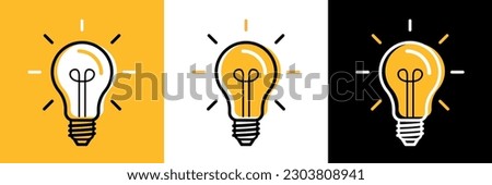 Light bulb on various background