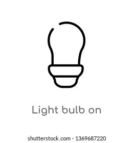 light bulb on vector line icon. Simple element illustration. light bulb on outline icon from ultimate glyphicons concept. Can be used for web and mobile