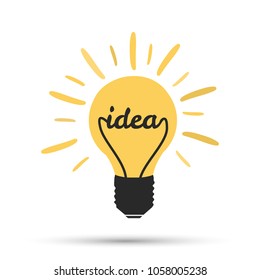 Light bulb on a white background. Vector flat illustration. Concept idea for business