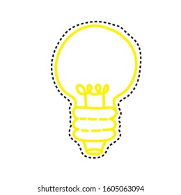 light bulb on the white background