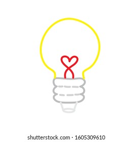 light bulb on the white background