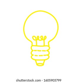 light bulb on the white background
