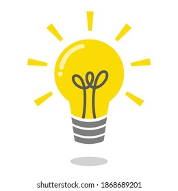 Light bulb on white background, Idea concept and creative thinking, icon, vector, illustration