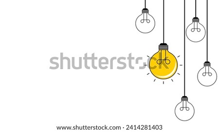 Light bulb on the white background. Idea concept. Very useful background for your design. Vector illustration.