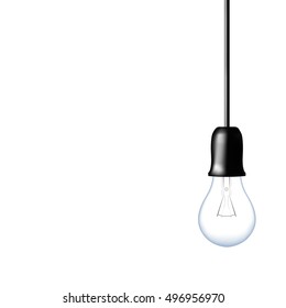 Light bulb on white isolated background. concept. The light from the lamps. Realistic style. vector. Background for infographics, presentations. Business ideas.