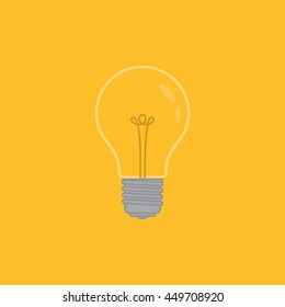 Light bulb on yellow background