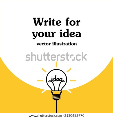 Light bulb on yellow background. Creative idea concept. Silhouette lamp. vector illustration for template, banner, poster, and background.