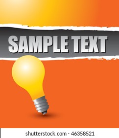 light bulb orange ripped banner