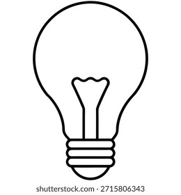 Desenho de contorno de lâmpada representa um símbolo universal para novas ideias inovação e pensamento criativo adequado para projetos de design de materiais educacionais ou ilustração de conceitos de energia e inven