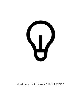 Light bulb Outline icon. Lamp emblem. Vector illustration