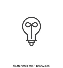 Light bulb outline icon. linear style sign for mobile concept and web design. Idea lamp simple line vector icon. Symbol, logo illustration. Pixel perfect vector graphics