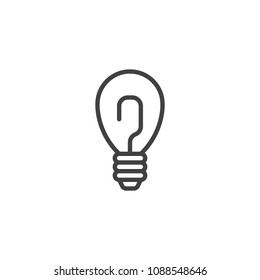 Light Bulb outline icon. linear style sign for mobile concept and web design. Idea lamp simple line vector icon. Symbol, logo illustration. Pixel perfect vector graphics