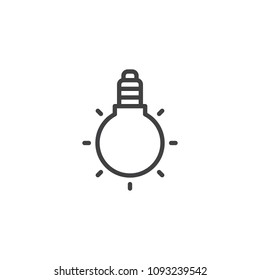 Light bulb outline icon. linear style sign for mobile concept and web design. LED Lamp simple line vector icon. Symbol, logo illustration. Pixel perfect vector graphics