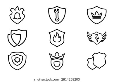 Light bulb outline icon set. Includes sprout, compass, target, award, megaphone, search, leaf, flame, and minimalist bulb symbols. Clean editable vector illustration with outline strokes